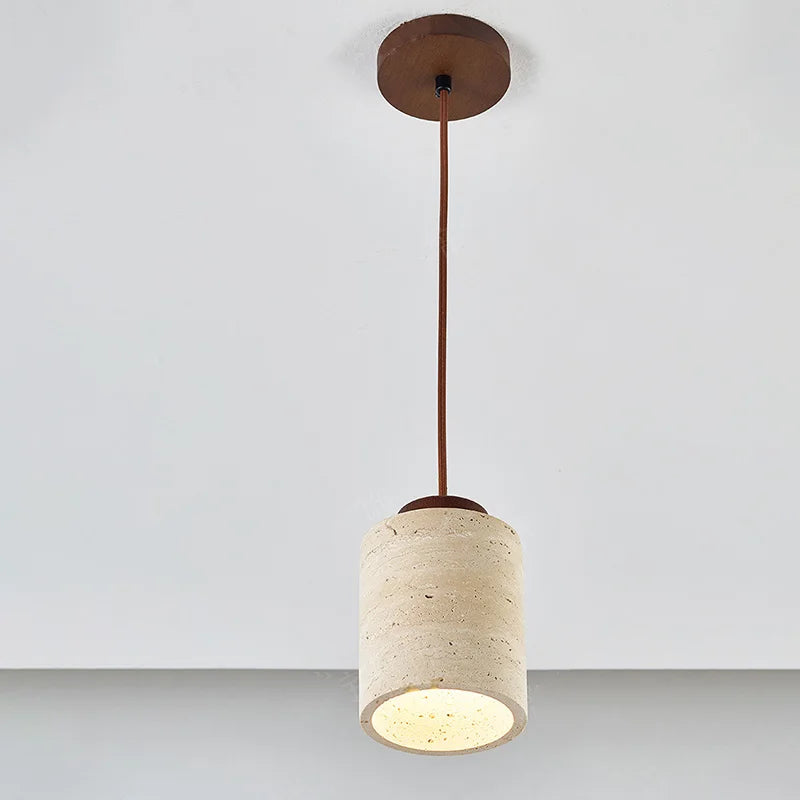 Japanese modern designer wabi-Sabai bedroom bedside lighting bar B&B yellow cave stone chandelier bedside hanging wire lamp