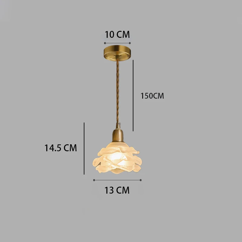 French vintage flower glass chandelier