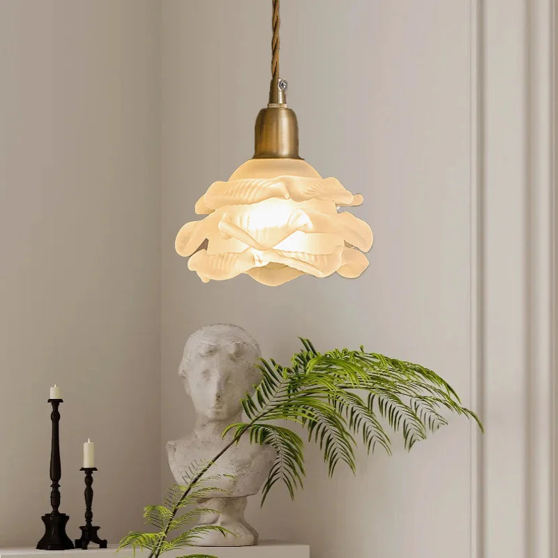 French vintage flower glass chandelier