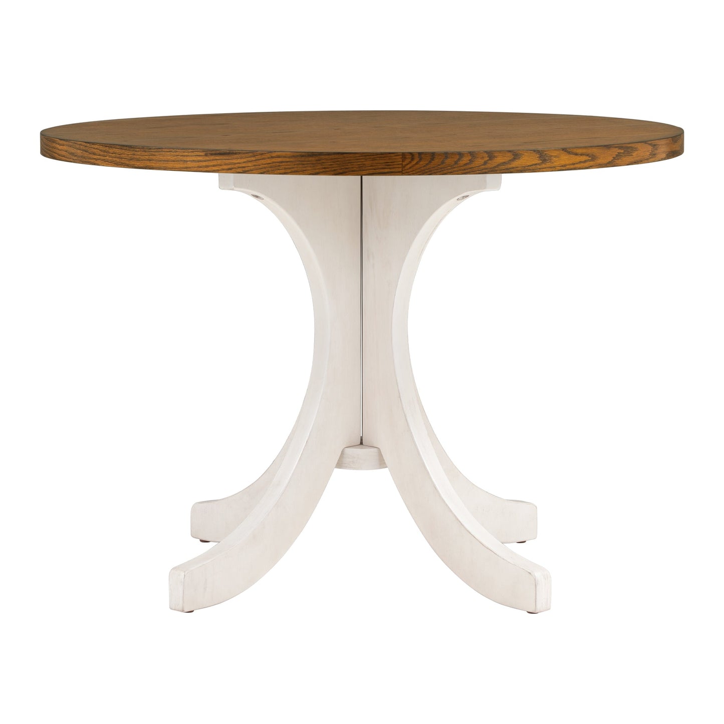 Mid-Century Solid Wood Round Dining Table for Small Places, Walnut Table