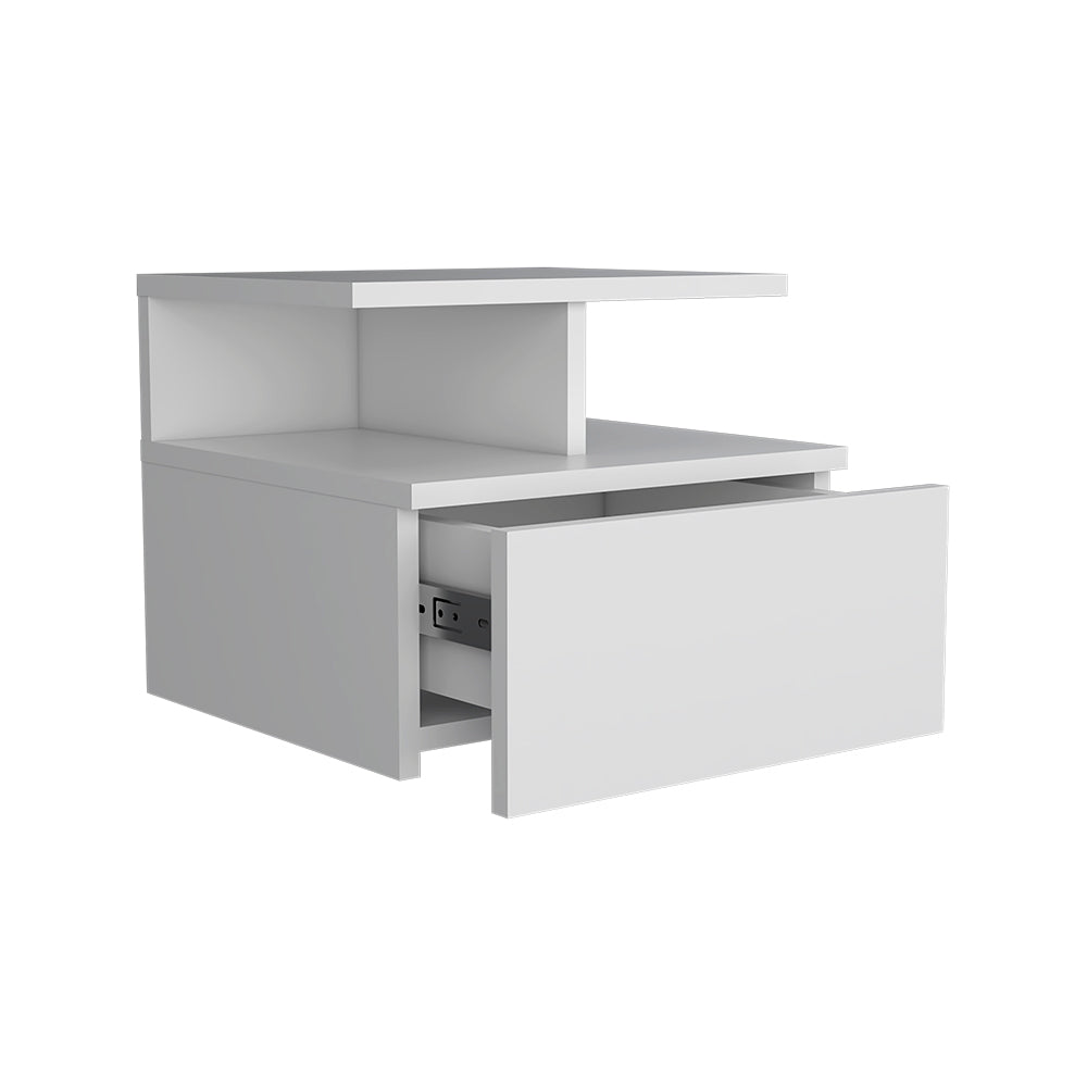 Flopini Floating Nightstand – Modern Wall-Mounted Storage with Drawer & Shelf, Multiple Finishes