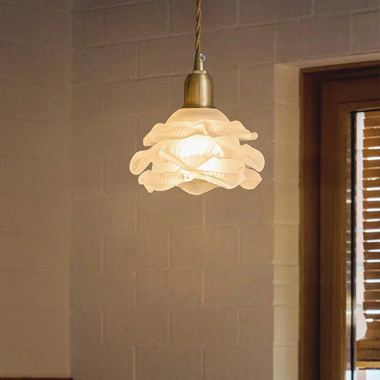 French vintage flower glass chandelier