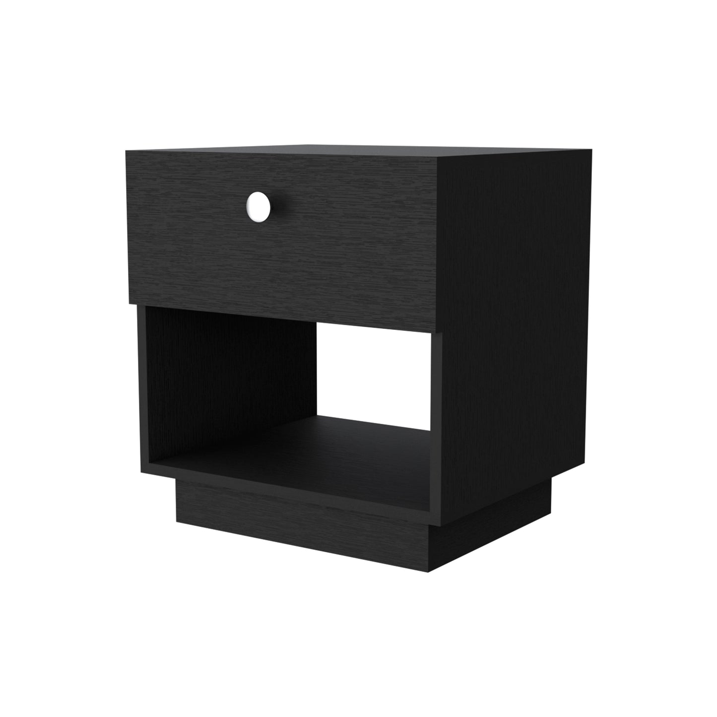 Peyton 2-Piece Black Bedroom Furniture Set – Modern Armoire Wardrobe with Drawers & Shelves + Nightstand with Storage