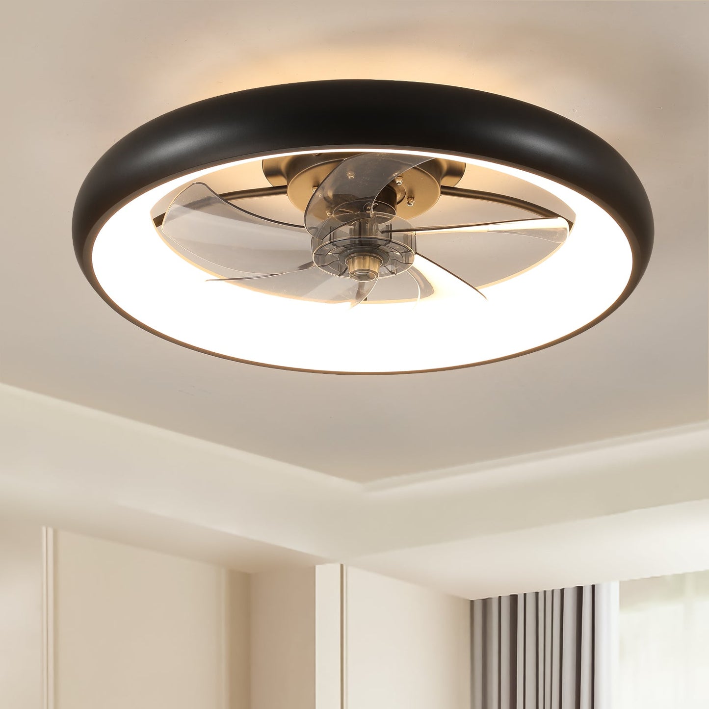 Ceiling Fan with LED Light and Remote – 6 Speeds, 32W Dimmable Light, 3 Color Modes