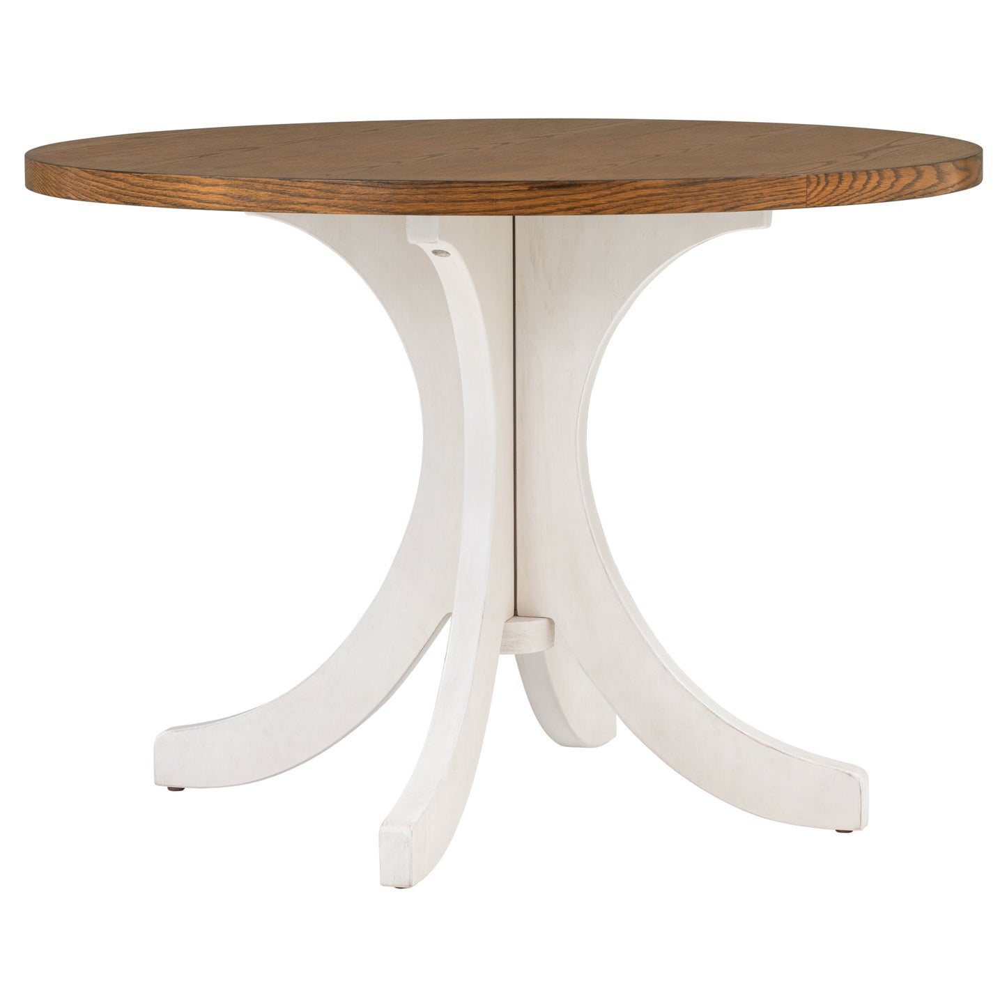 Mid-Century Solid Wood  Round Dining Table for Small Places, Walnut Table
